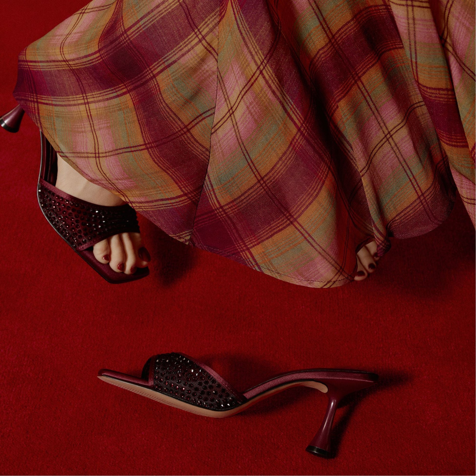 Agatha in Bordo - Heeled mule - Bordo