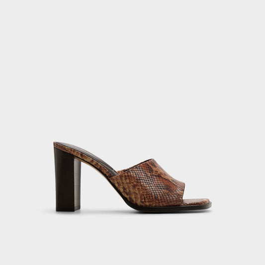 Re in Sophia Brown Multi14190695 - Heeled mule, Block heel - Brown multi
