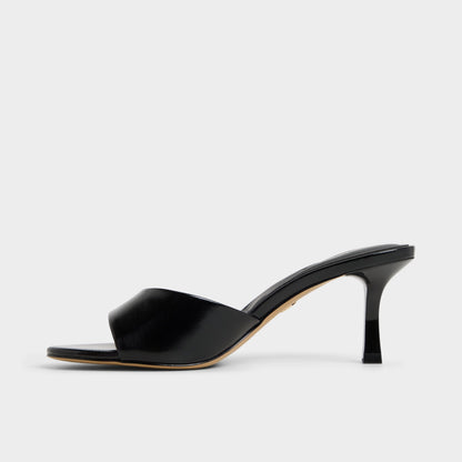 Annaberaen in Black - Heeled mule, Stiletto heel - Black