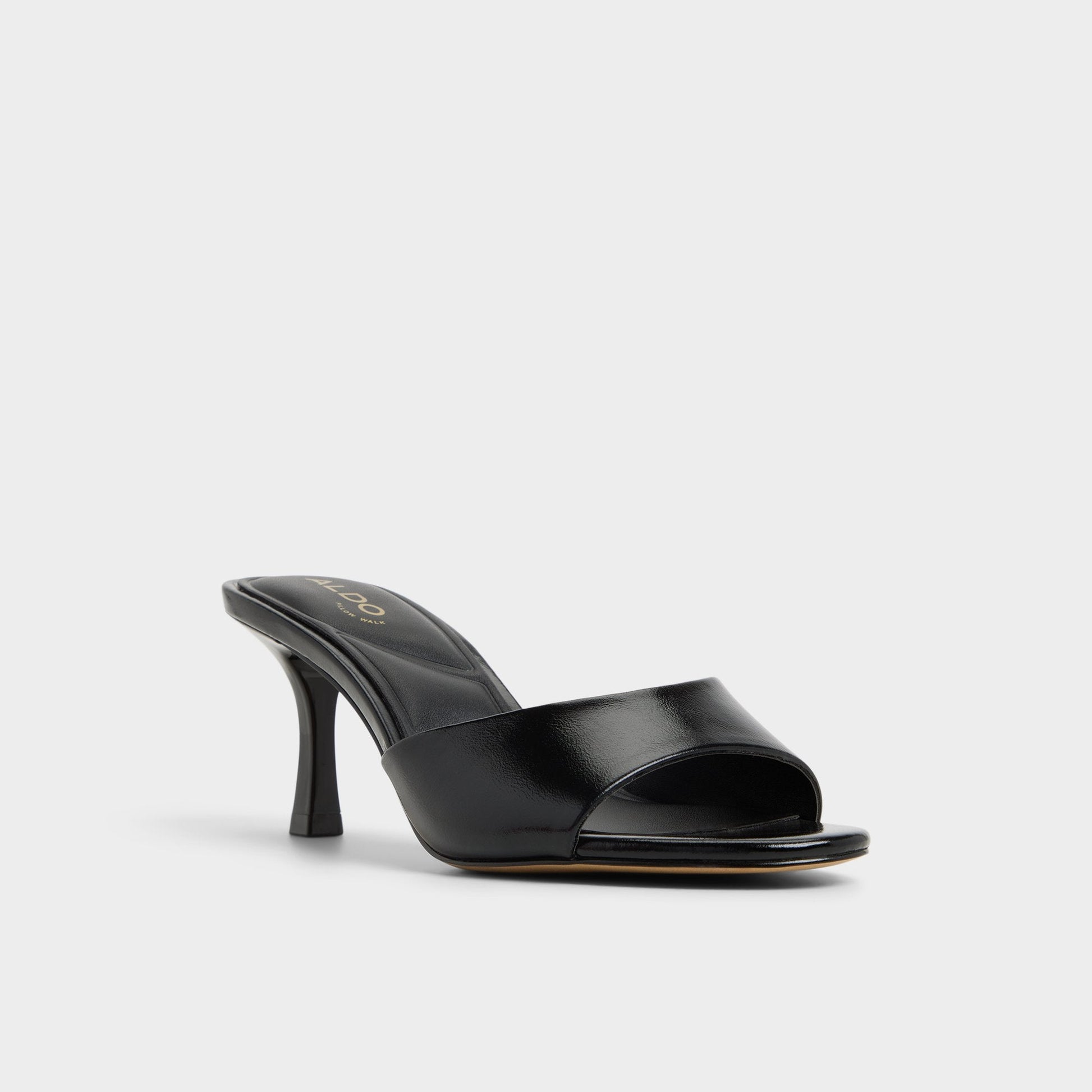 Annaberaen in Black - Heeled mule, Stiletto heel - Black