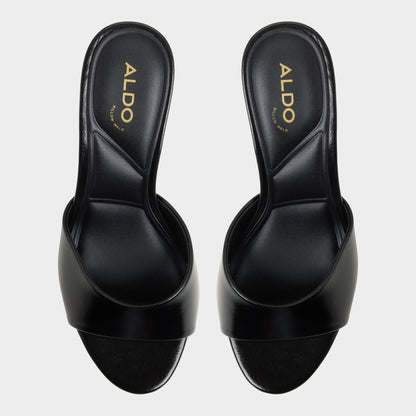 Annaberaen in Black - Heeled mule, Stiletto heel - Black