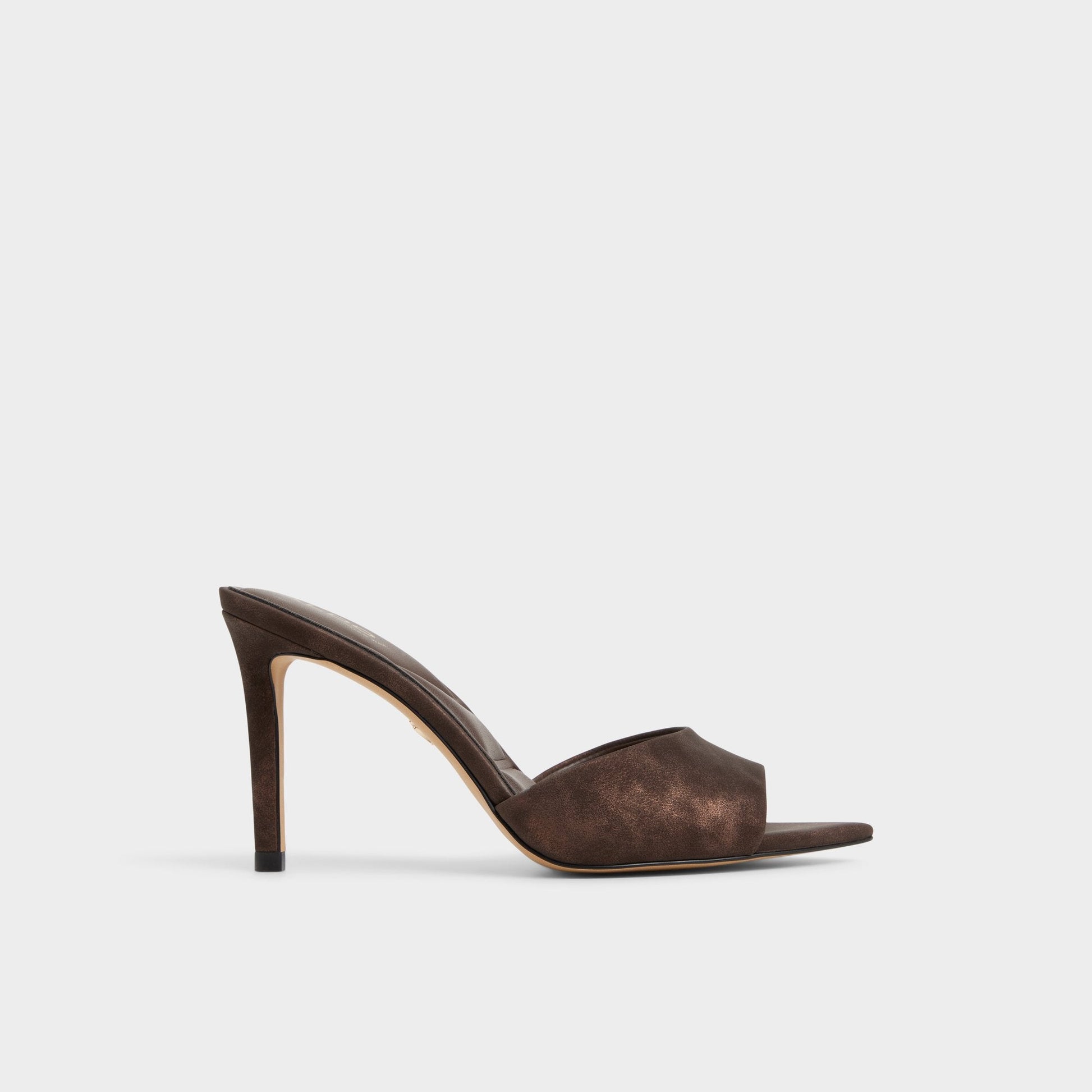 Anniebrilden Dark Brown Women's Mule slides - Heeled mule, Stiletto heel - Dark brown