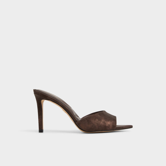 Anniebrilden Dark Brown Women's Mule slides - Heeled mule, Stiletto heel - Dark brown