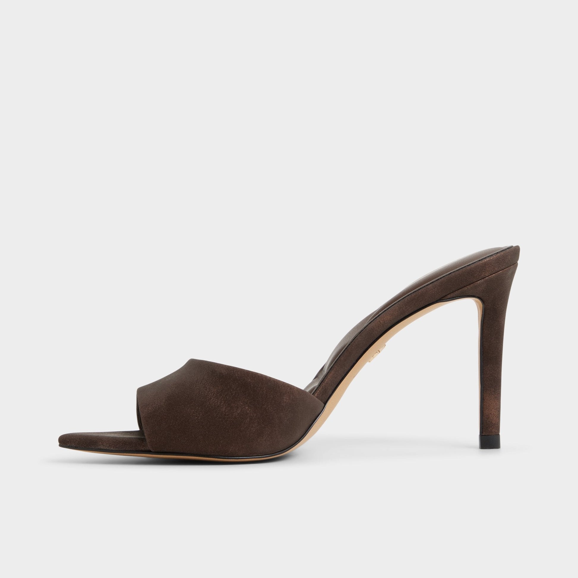 Anniebrilden Dark Brown Women's Mule slides - Heeled mule, Stiletto heel - Dark brown