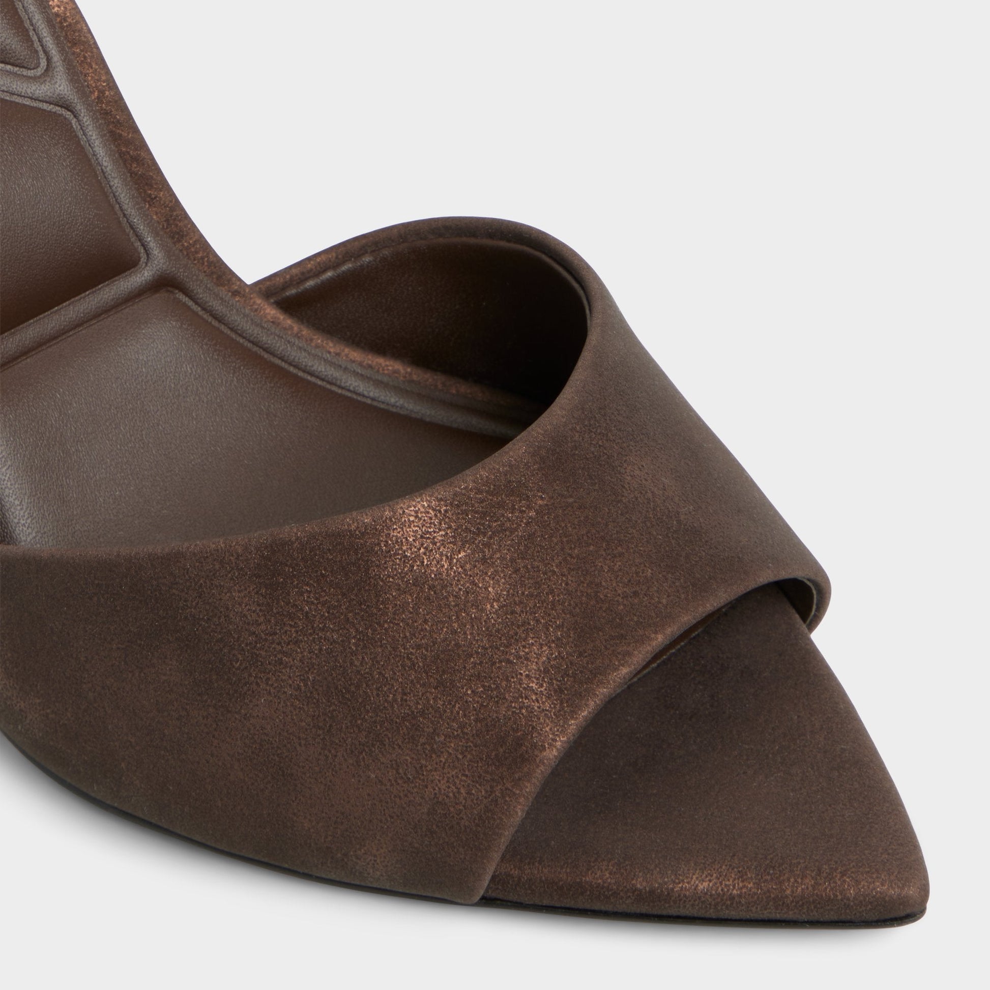 Anniebrilden Dark Brown Women's Mule slides - Heeled mule, Stiletto heel - Dark brown