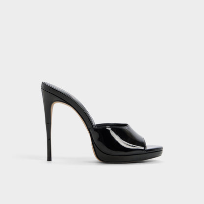 Rivieraa in Black - Heeled mule, Platform - Black