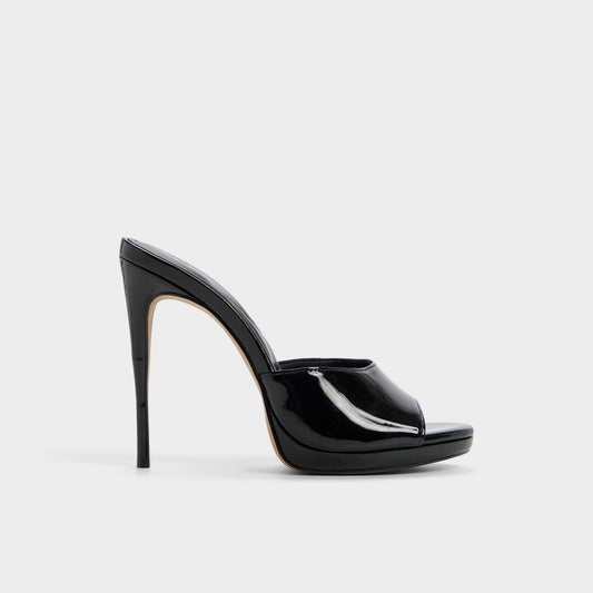 Rivieraa in Black - Heeled mule, Platform - Black