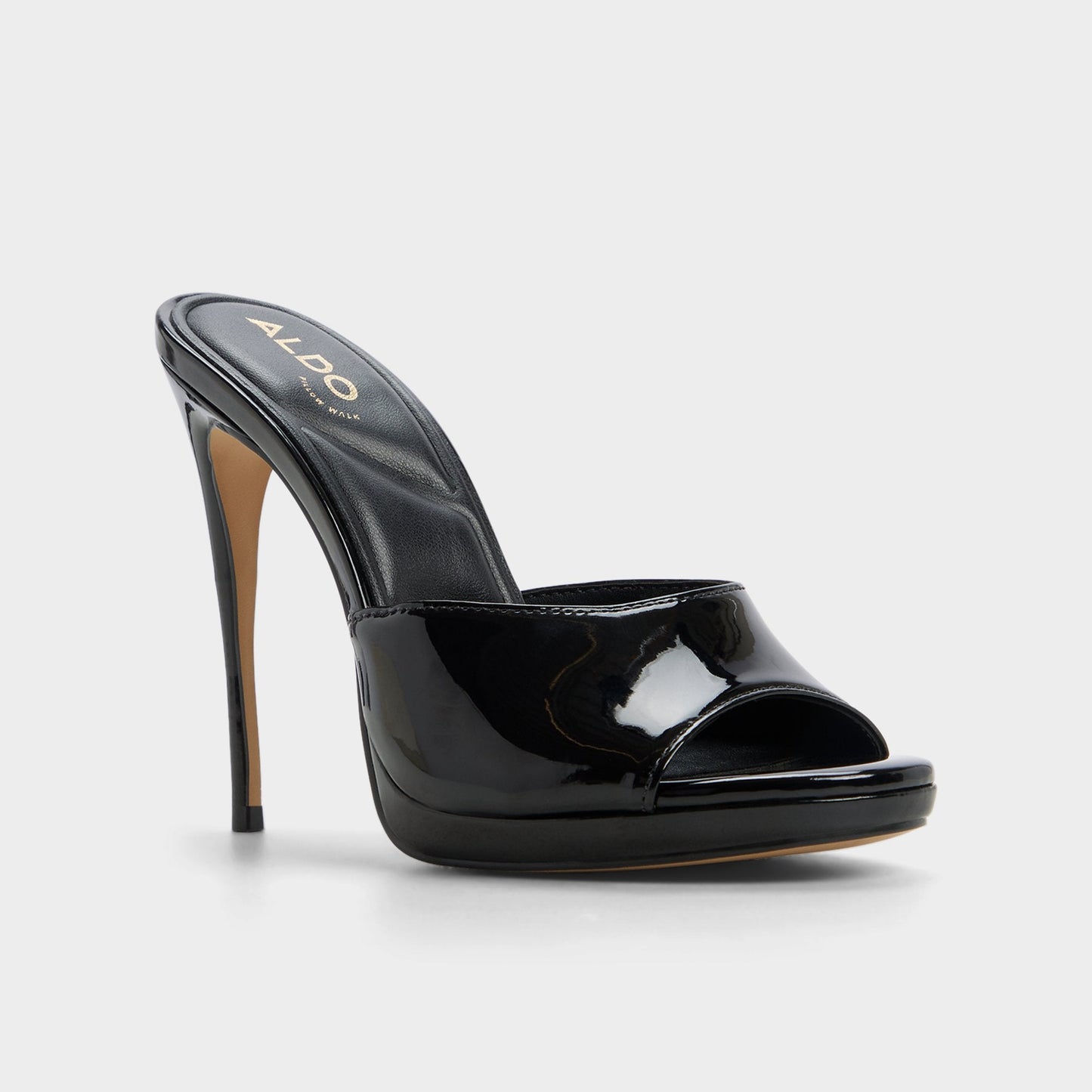 Rivieraa in Black - Heeled mule, Platform - Black