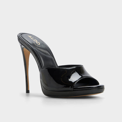 Rivieraa in Black - Heeled mule, Platform - Black