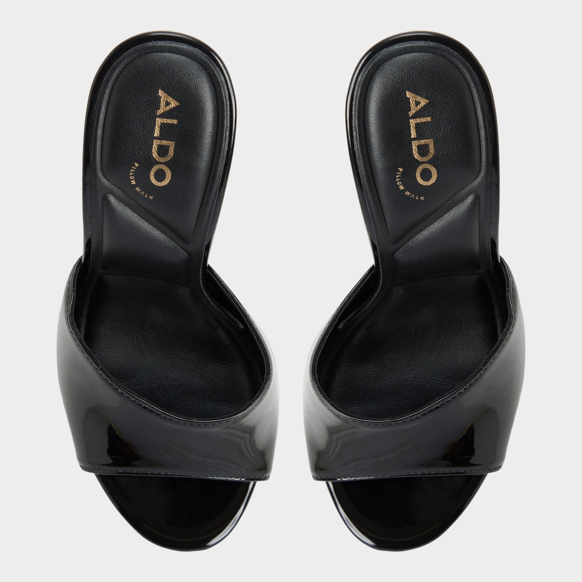 Rivieraa in Black - Heeled mule, Platform - Black