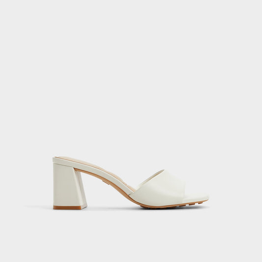 Tisha White Women's Heeled mules - Heeled mule, Block heel - White