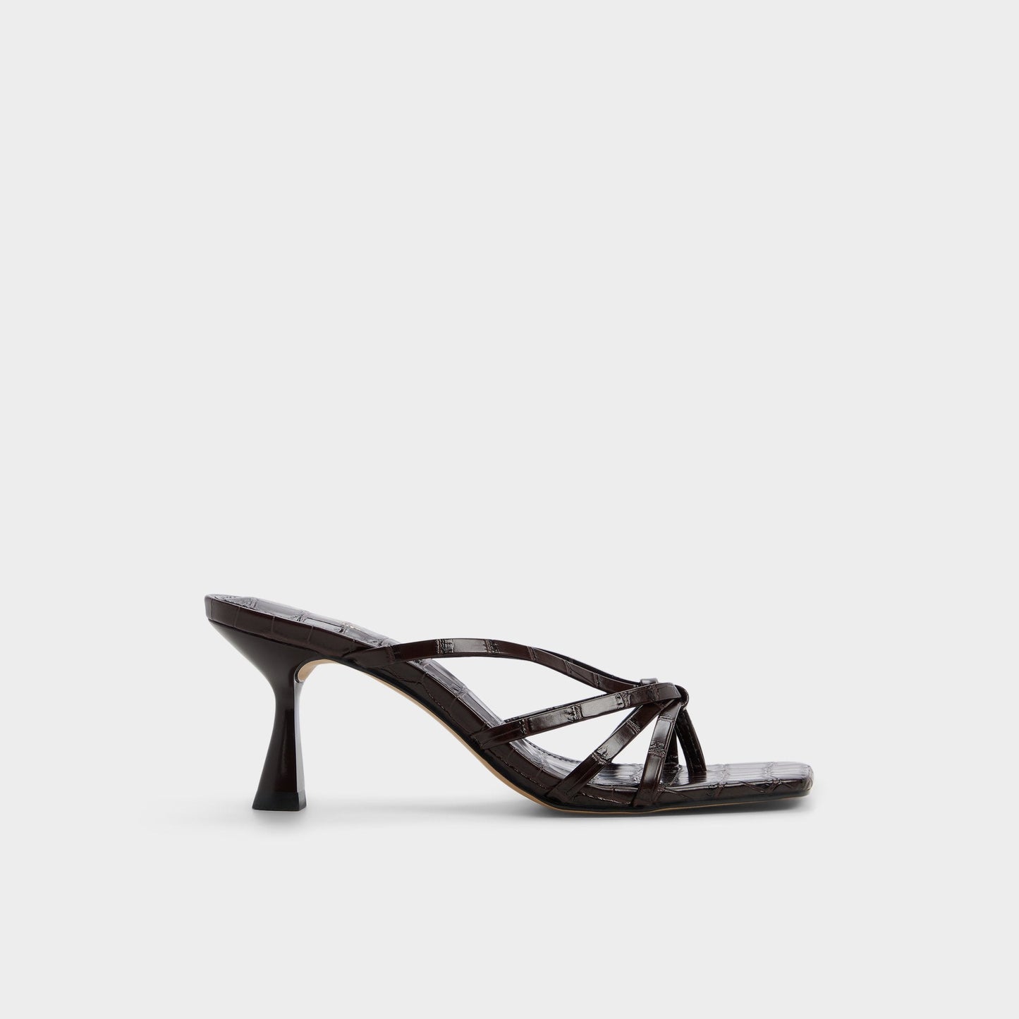 Lumera in Dark Brown - Heeled mule, Stiletto heel - Dark brown