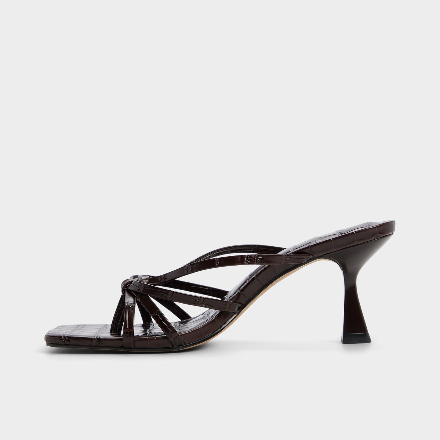 Lumera in Dark Brown - Heeled mule, Stiletto heel - Dark brown