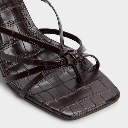 Lumera in Dark Brown - Heeled mule, Stiletto heel - Dark brown