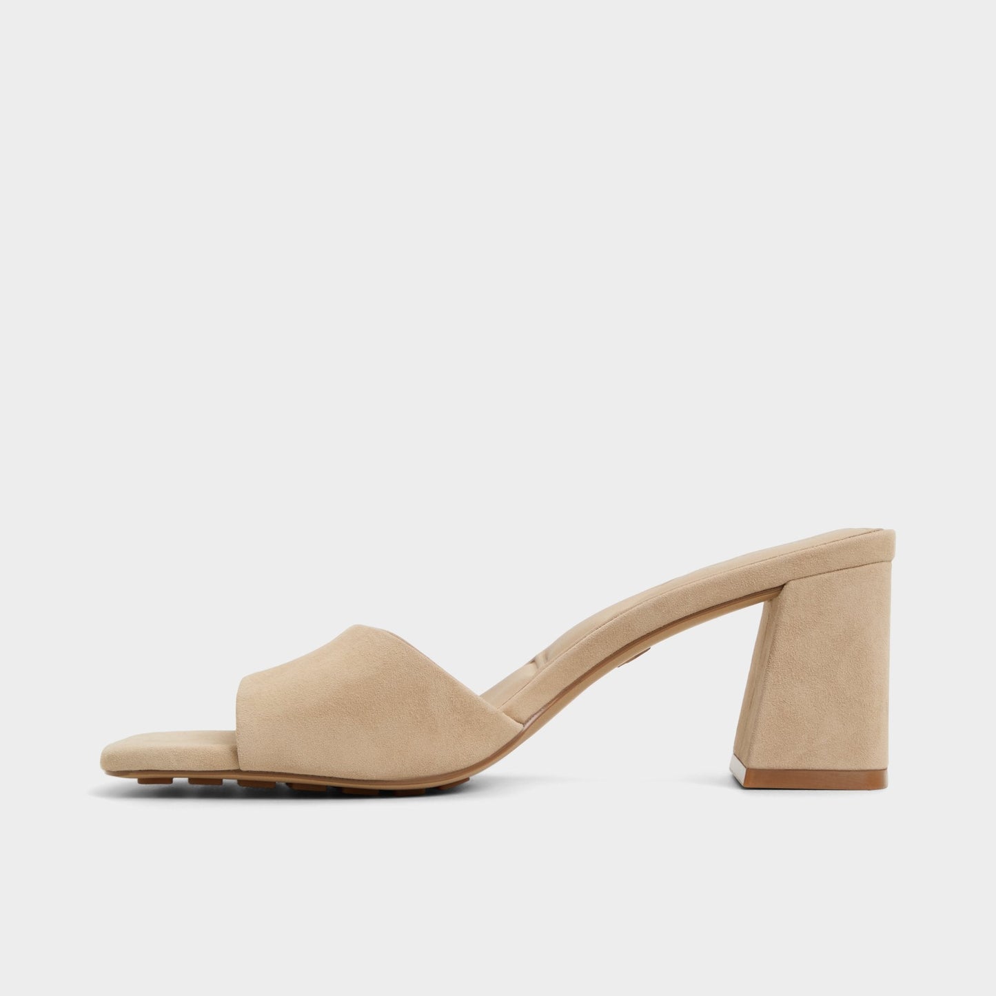 Tisha Beige Women's Heeled mules - Heeled mule, Block heel - Beige