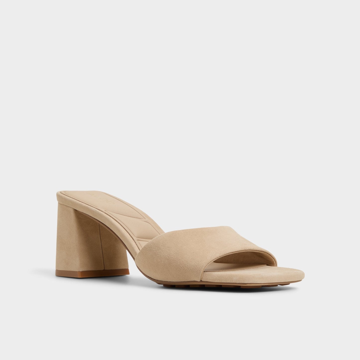 Tisha Beige Women's Heeled mules - Heeled mule, Block heel - Beige
