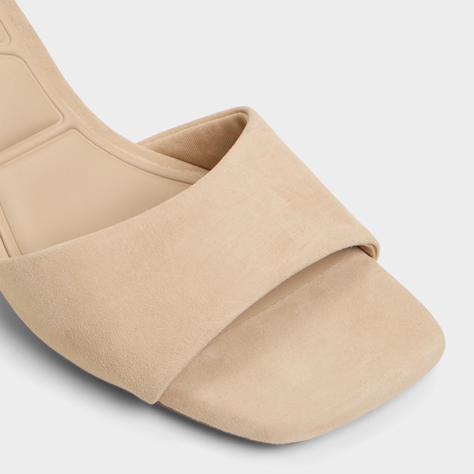 Tisha Beige Women's Heeled mules - Heeled mule, Block heel - Beige