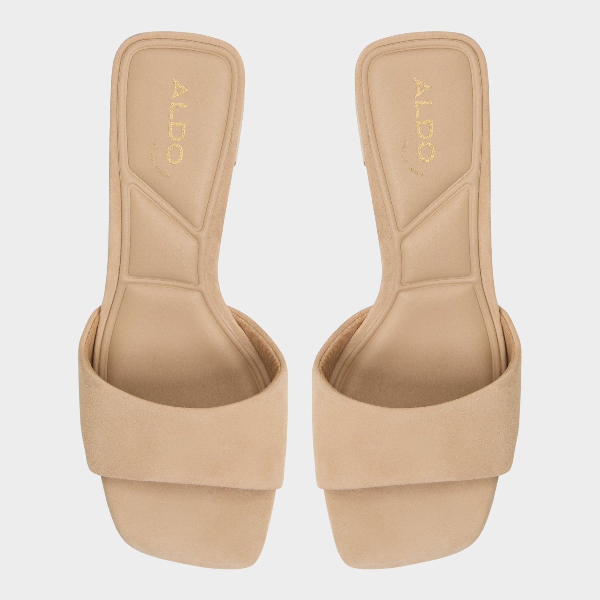 Tisha Beige Women's Heeled mules - Heeled mule, Block heel - Beige