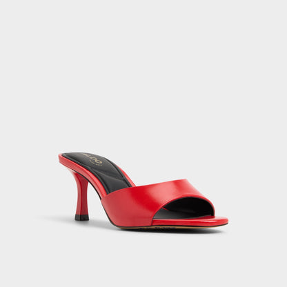 Annaberaen in Bright Red - Heeled mule, Stiletto heel - Bright red