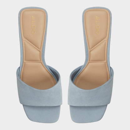 Tisha Other Blue Women's Heeled mules - Heeled mule, Block heel - Other Blue
