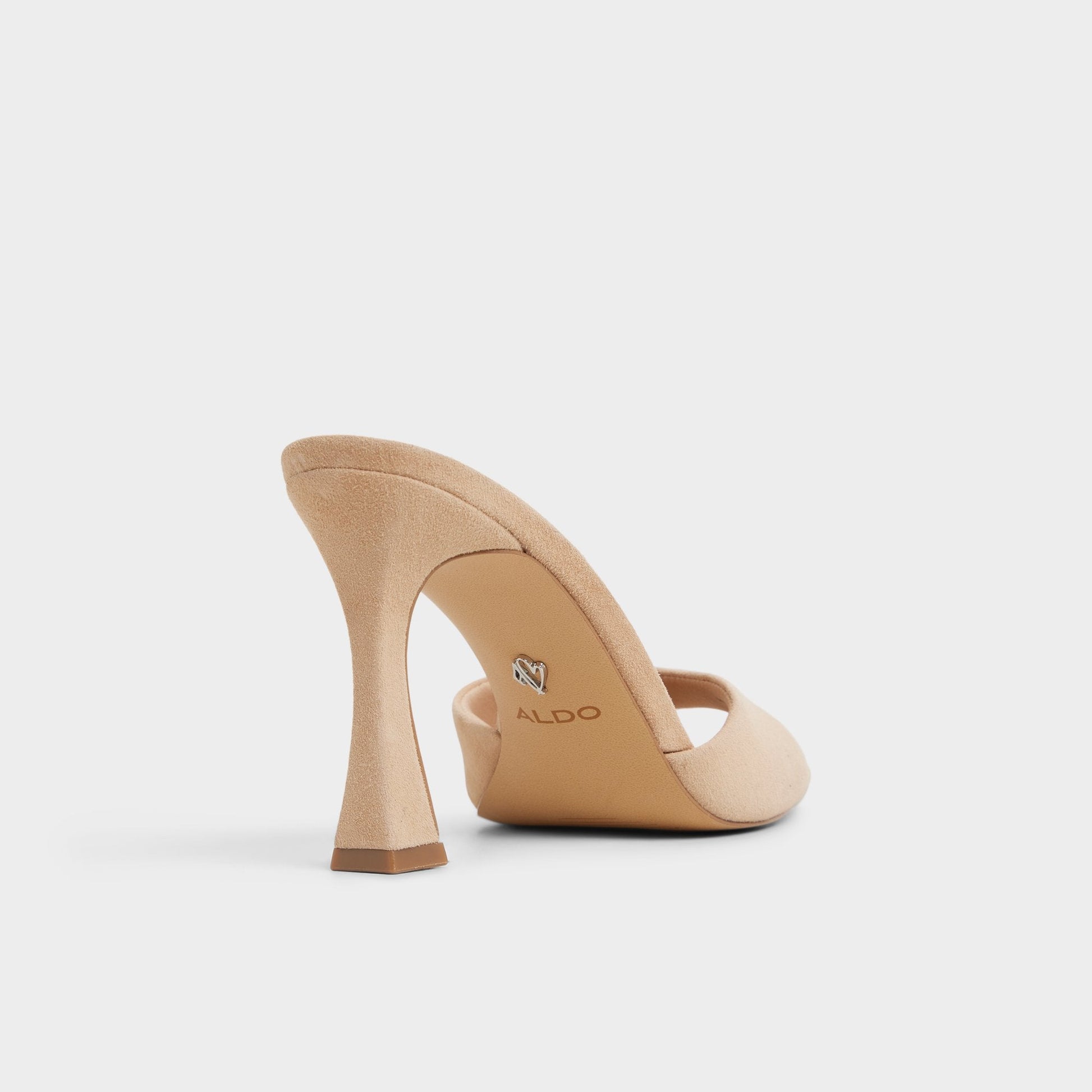 Jennifer in Medium Beige - Heeled mule, Stiletto heel - Medium Beige