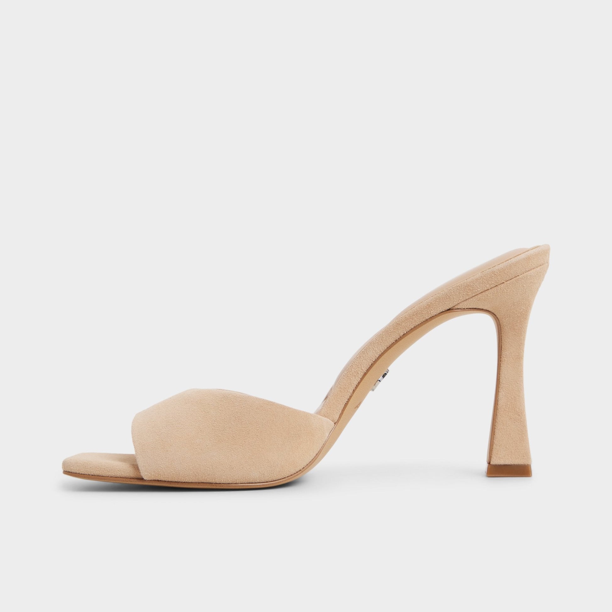 Jennifer in Medium Beige - Heeled mule, Stiletto heel - Medium Beige