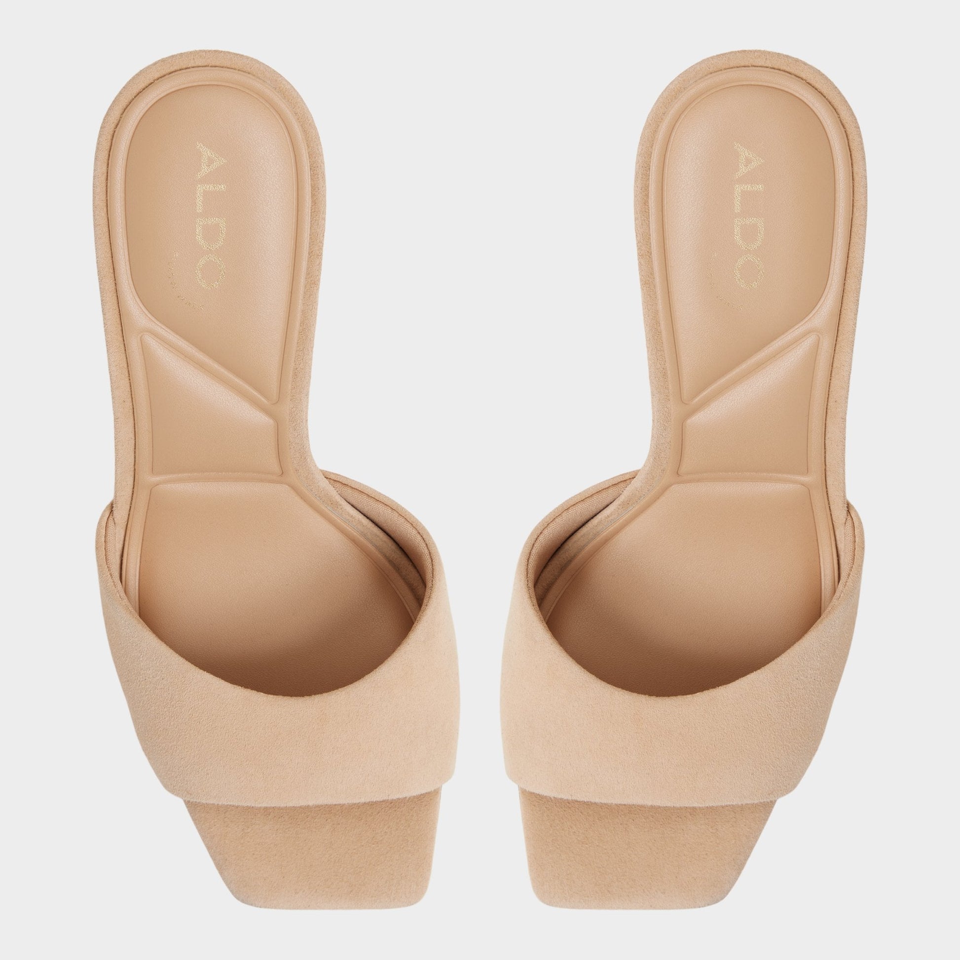 Jennifer in Medium Beige - Heeled mule, Stiletto heel - Medium Beige