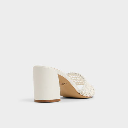 Beachdate White/Bone Women's Block heels - Heeled mule, Block heel - White/Bone