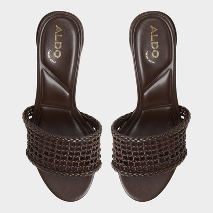 Beachdate Dark Brown Women's Block heels - Heeled mule, Block heel - Dark Brown