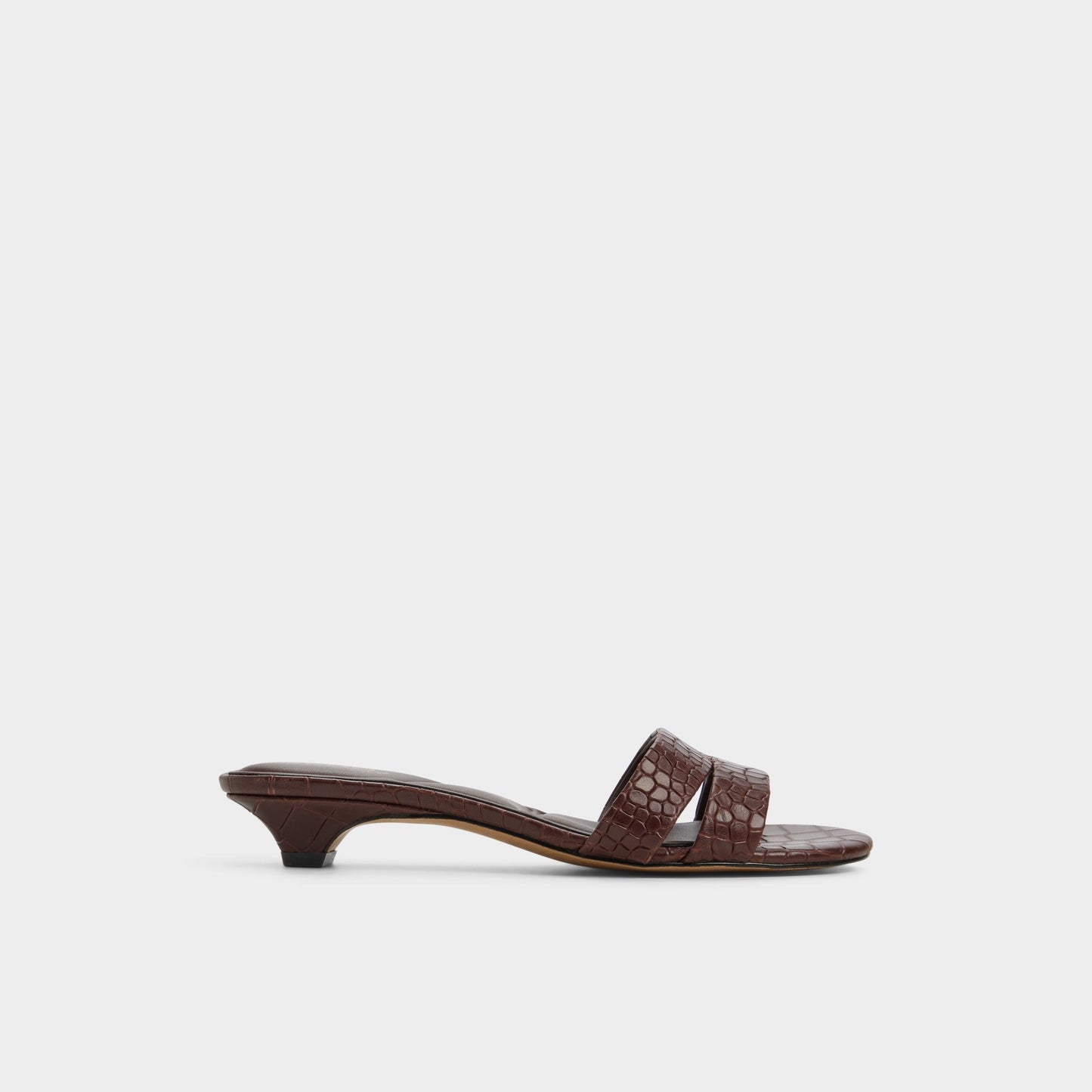 Scarletta Dark Brown Women's Heeled mules - Heeled mule, Kitten heel - Dark Brown