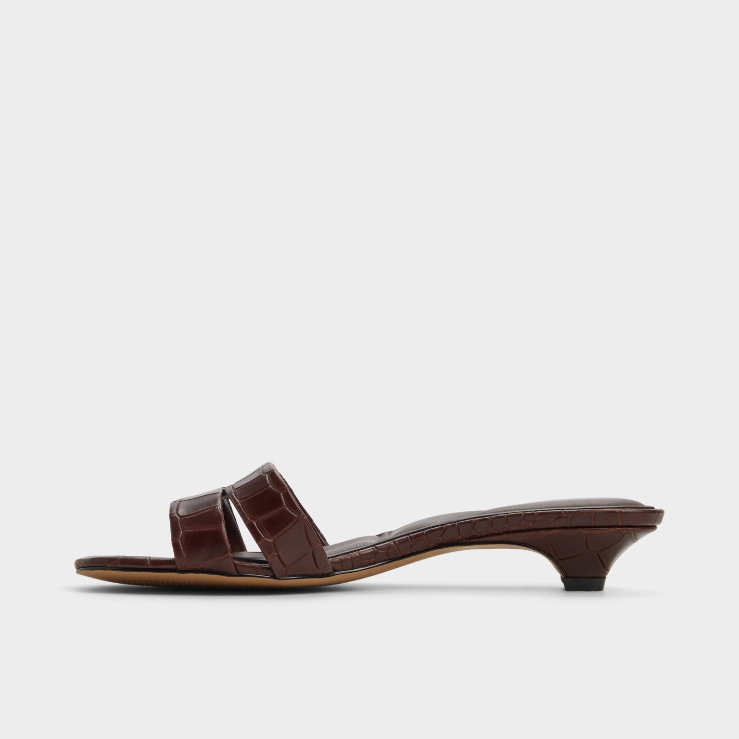 Scarletta Dark Brown Women's Heeled mules - Heeled mule, Kitten heel - Dark Brown
