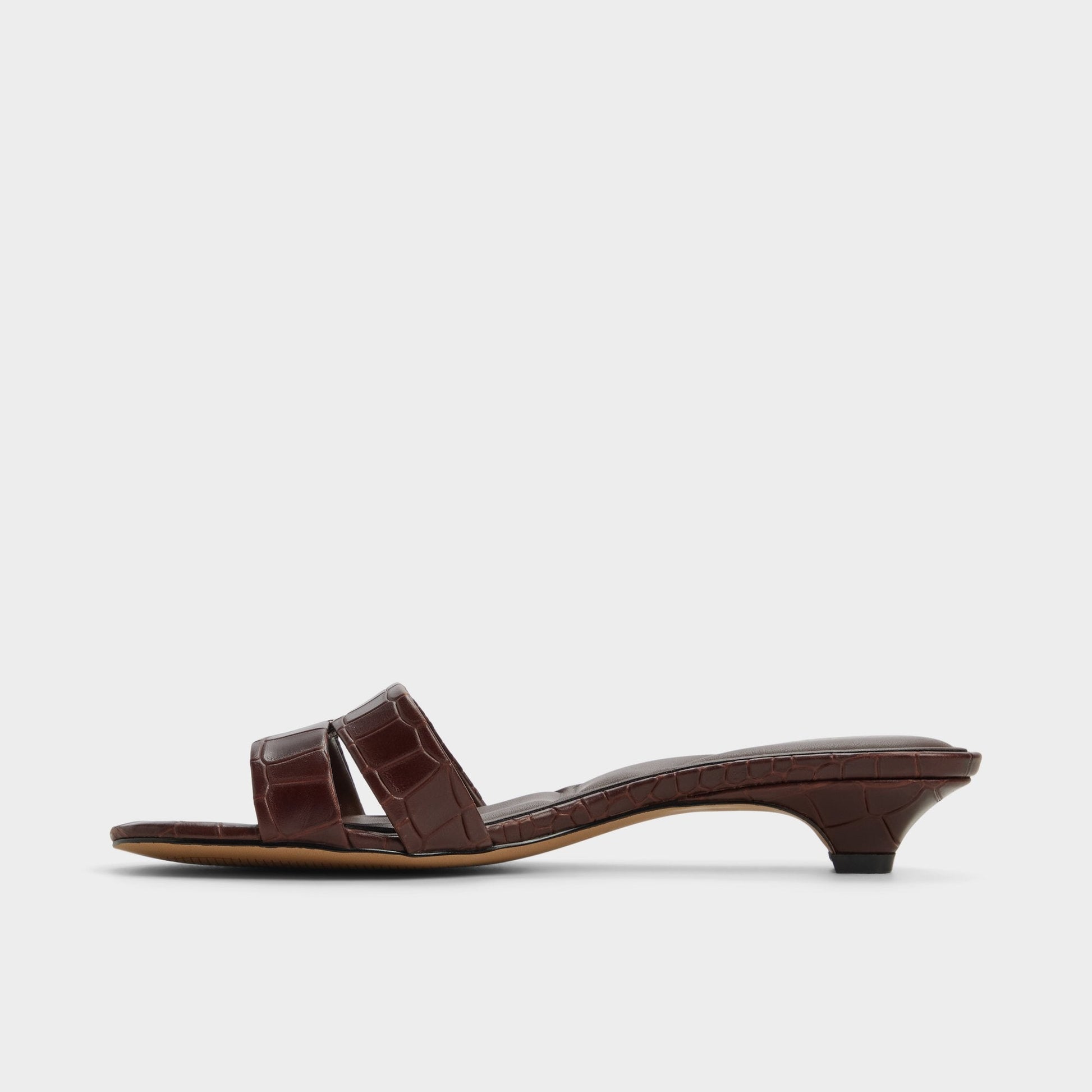 Scarletta Dark Brown Women's Heeled mules - Heeled mule, Kitten heel - Dark Brown