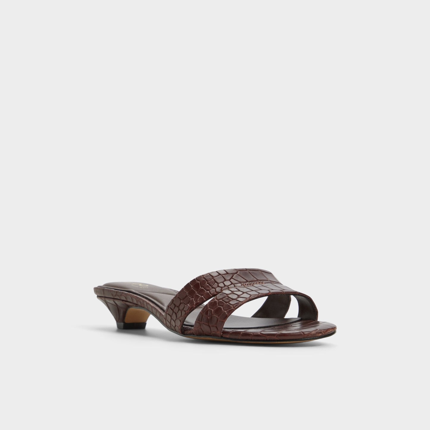 Scarletta Dark Brown Women's Heeled mules - Heeled mule, Kitten heel - Dark Brown