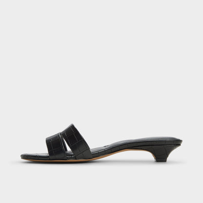 Scarletta Black Women's Heeled mules - Heeled mule, Kitten heel - Black