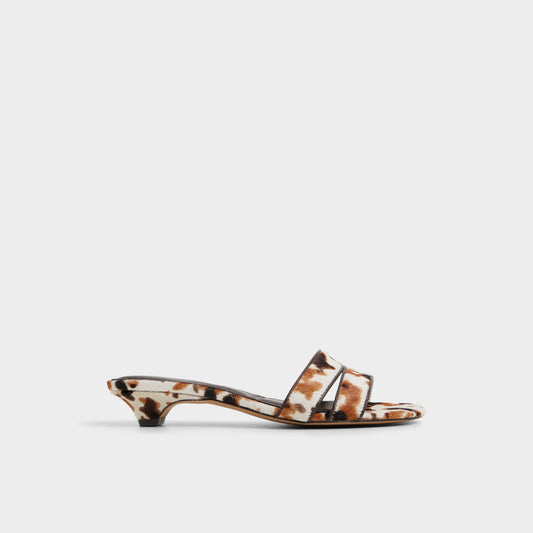 Scarletta White/Black Women's Heeled mules - Heeled mule, Kitten heel - White/Black