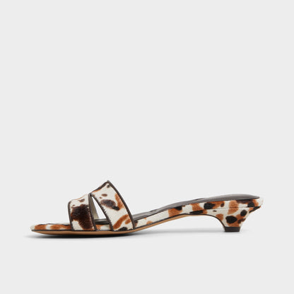 Scarletta White/Black Women's Heeled mules - Heeled mule, Kitten heel - White/Black