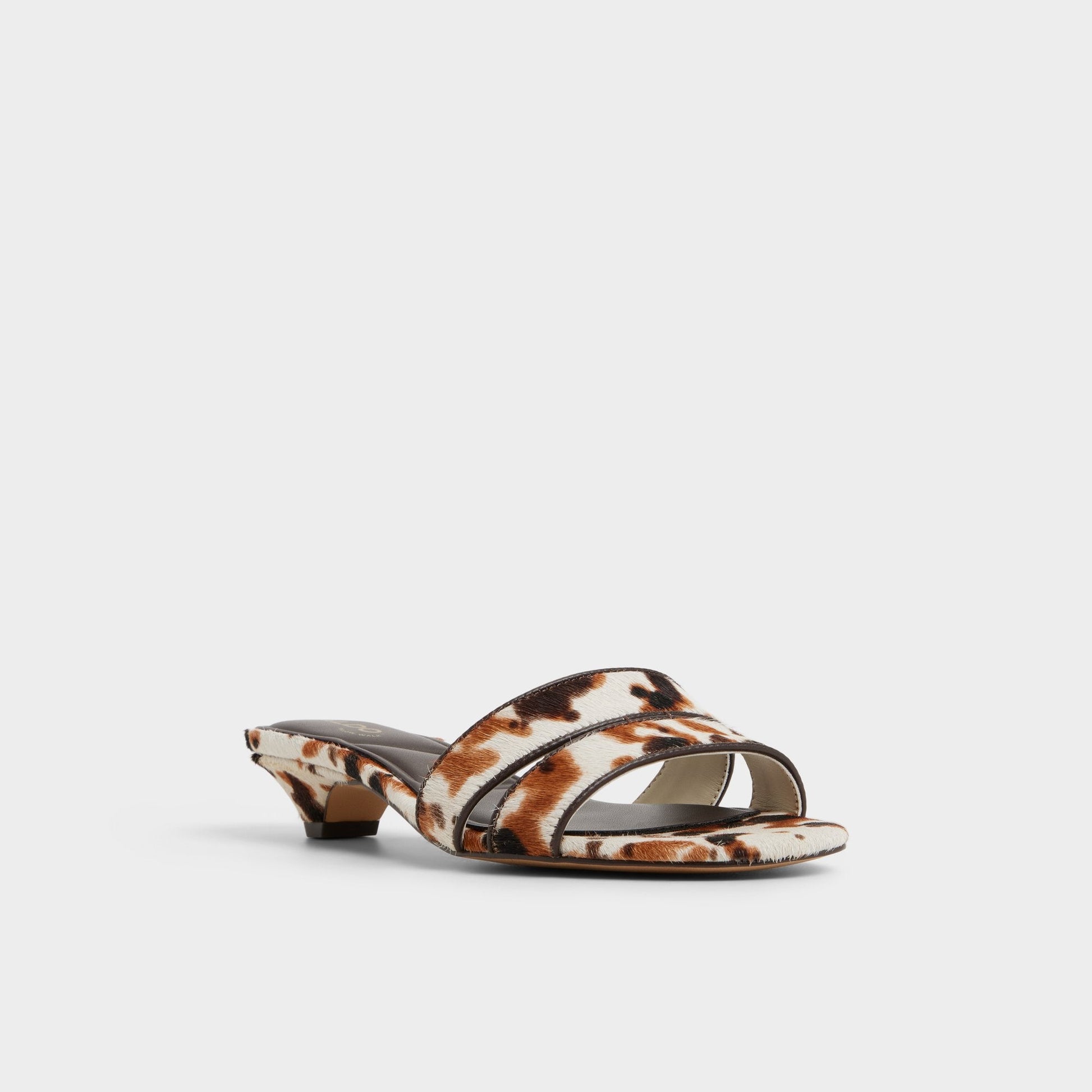 Scarletta White/Black Women's Heeled mules - Heeled mule, Kitten heel - White/Black