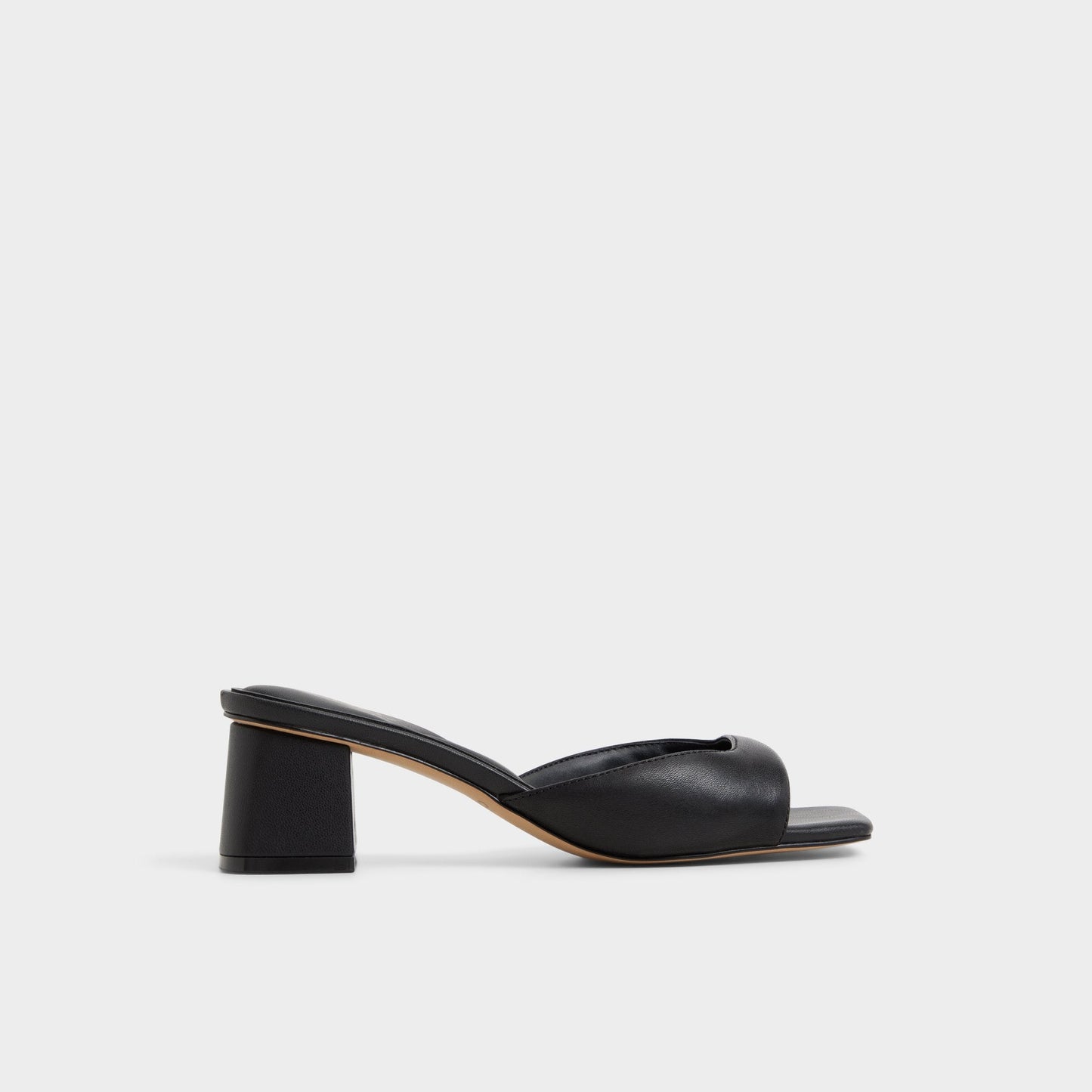 Aneky in Black - Heeled mule, Block heel - Black