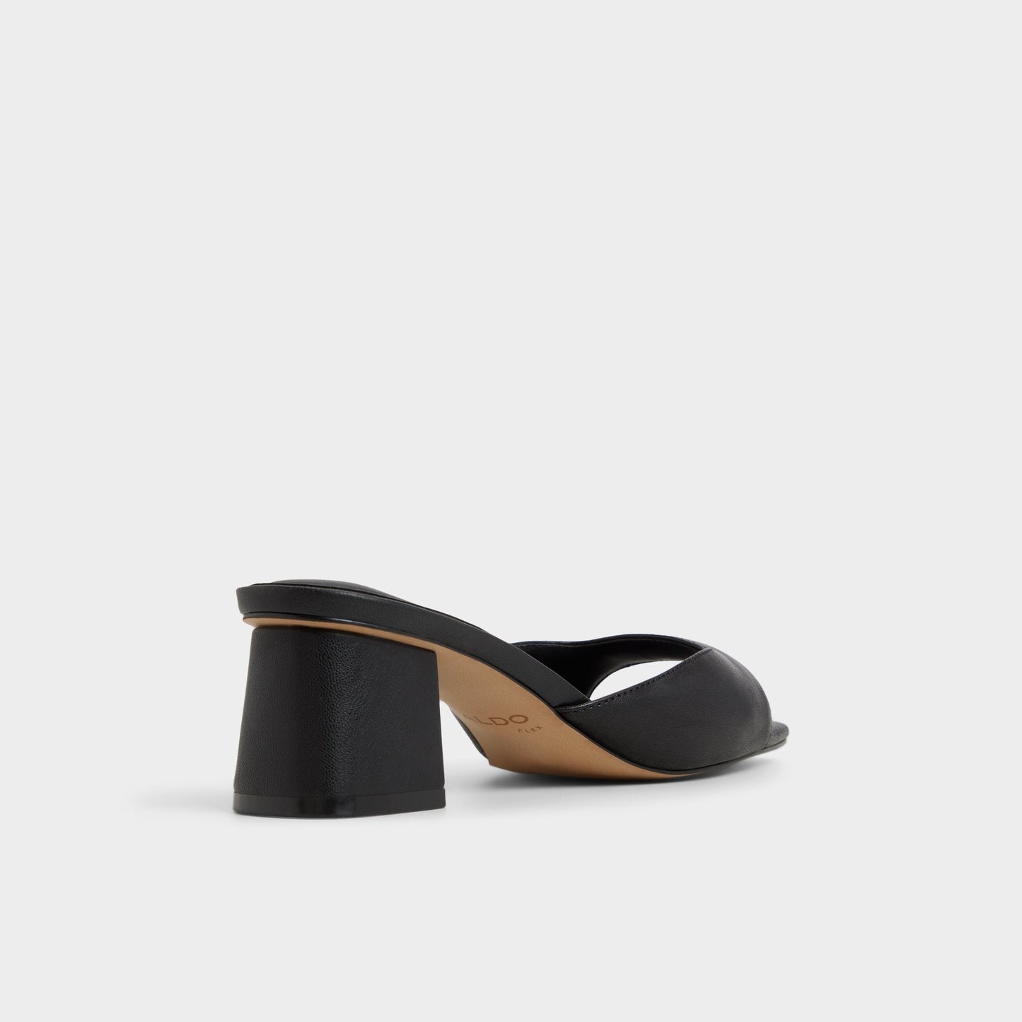 Aneky in Black - Heeled mule, Block heel - Black