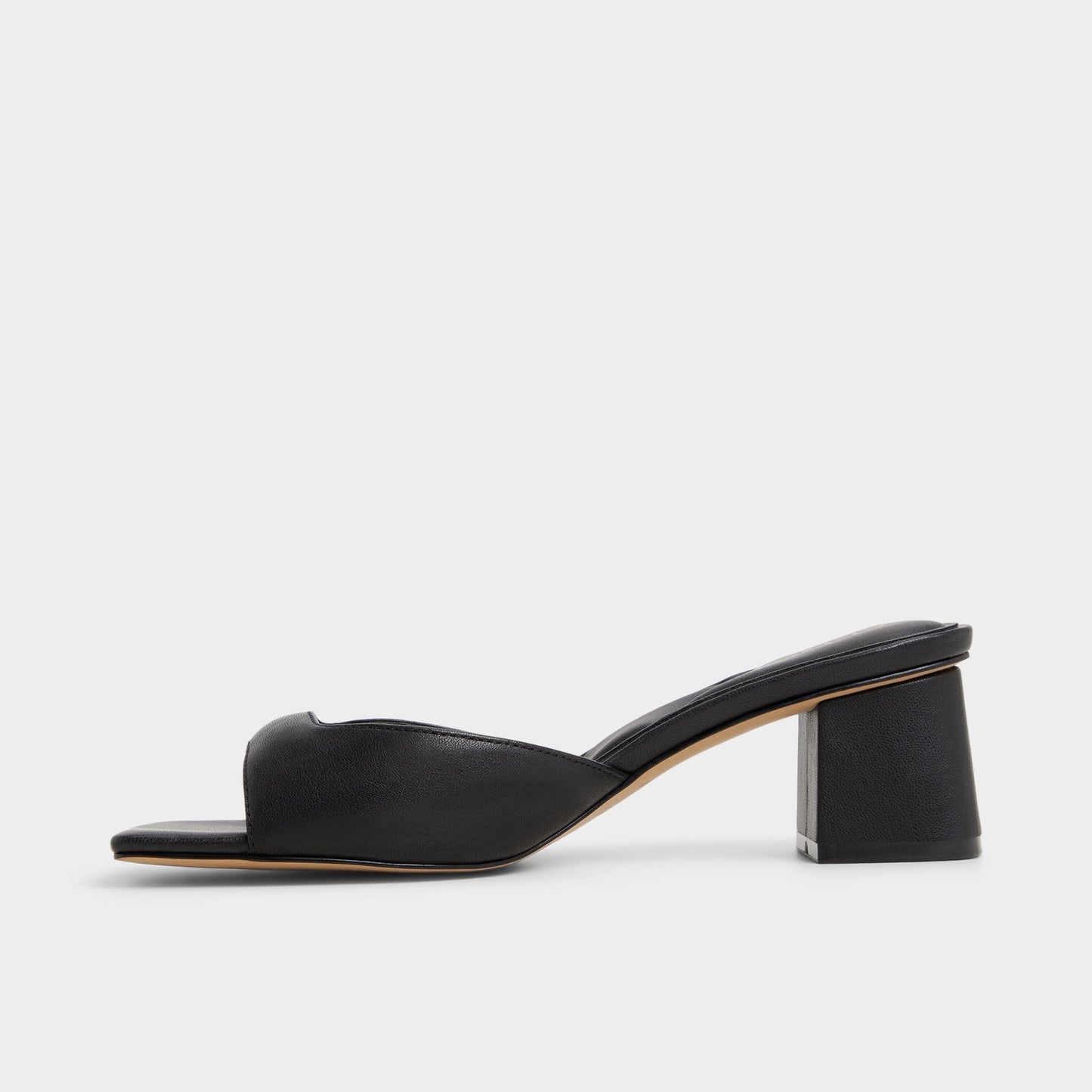 Aneky in Black - Heeled mule, Block heel - Black