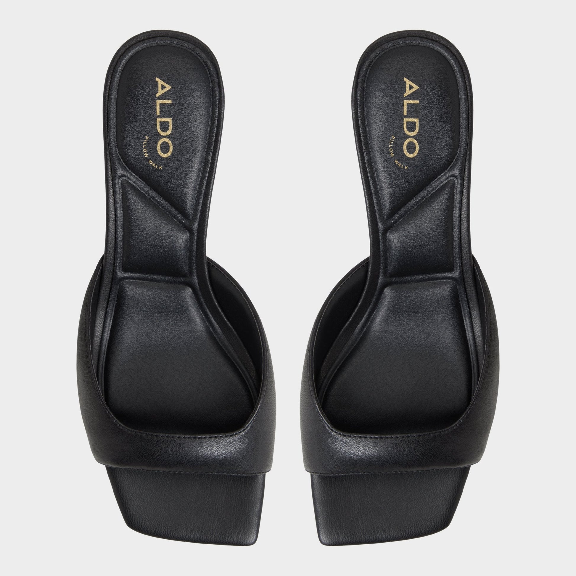 Aneky in Black - Heeled mule, Block heel - Black