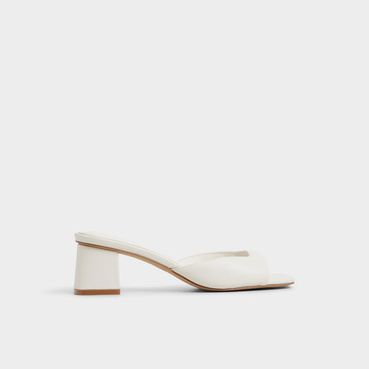 Aneky in White Bone - Heeled mule, Block heel - White/Bone