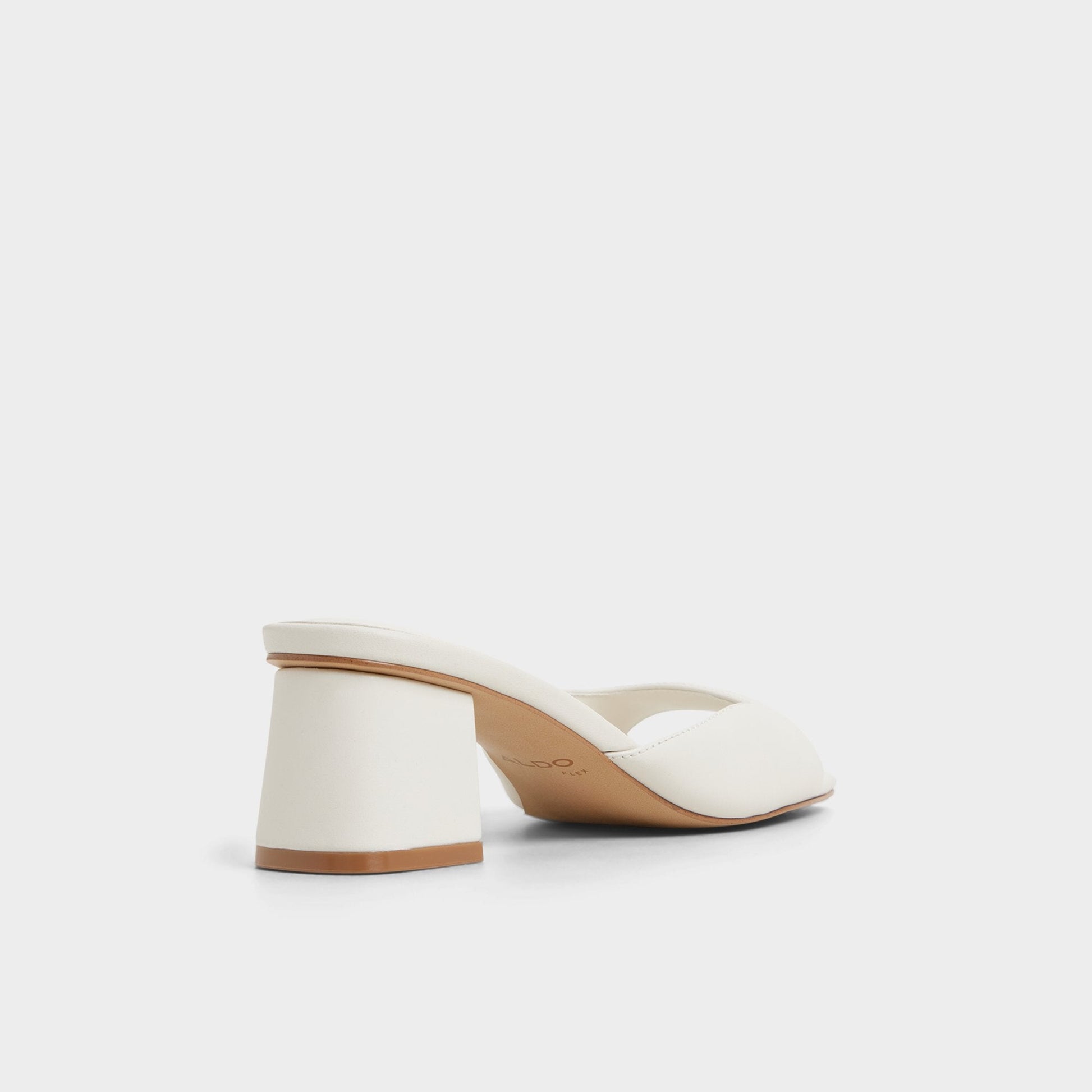 Aneky in White Bone - Heeled mule, Block heel - White/Bone