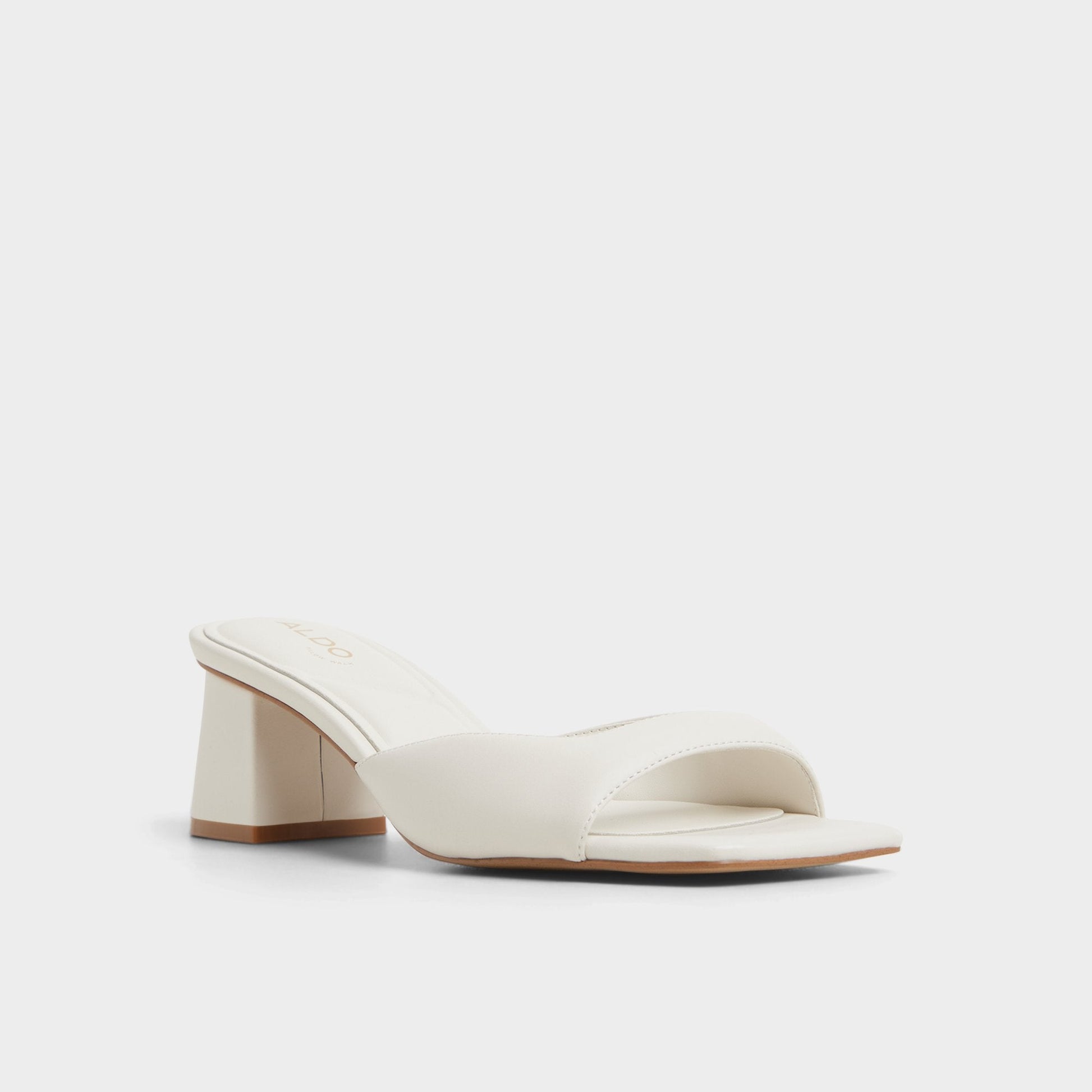 Aneky in White Bone - Heeled mule, Block heel - White/Bone
