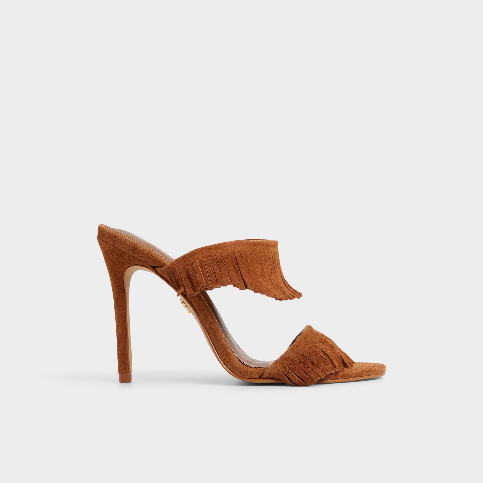 Nahanie in Medium Brown - Heeled mule, Stiletto heel - Medium Brown