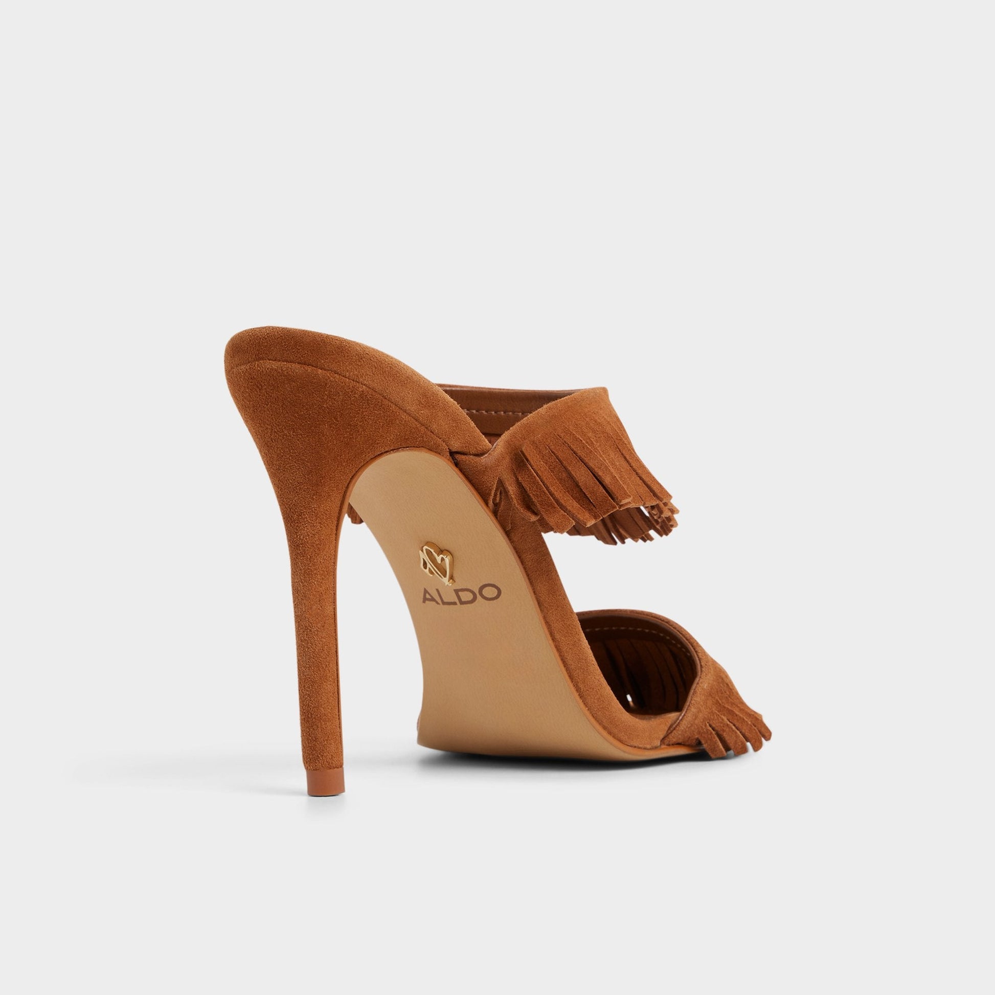 Nahanie in Medium Brown - Heeled mule, Stiletto heel - Medium Brown
