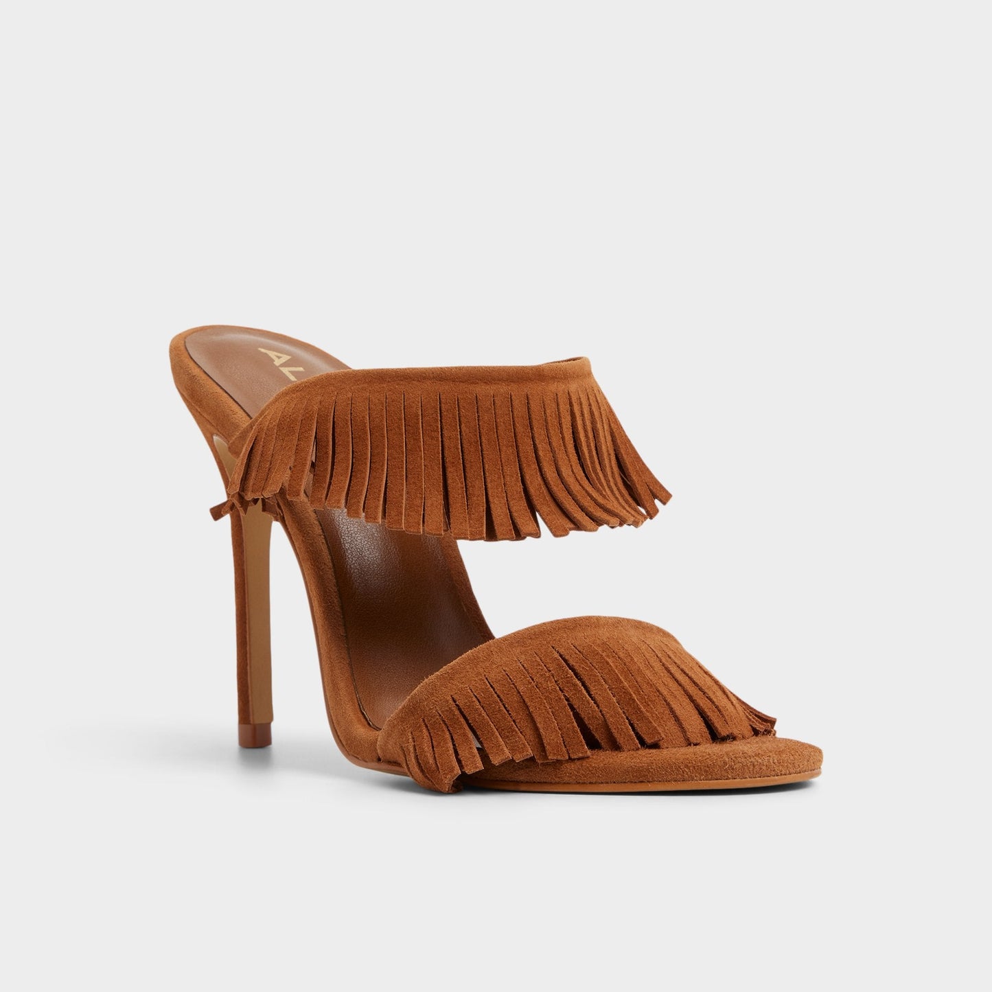 Nahanie in Medium Brown - Heeled mule, Stiletto heel - Medium Brown