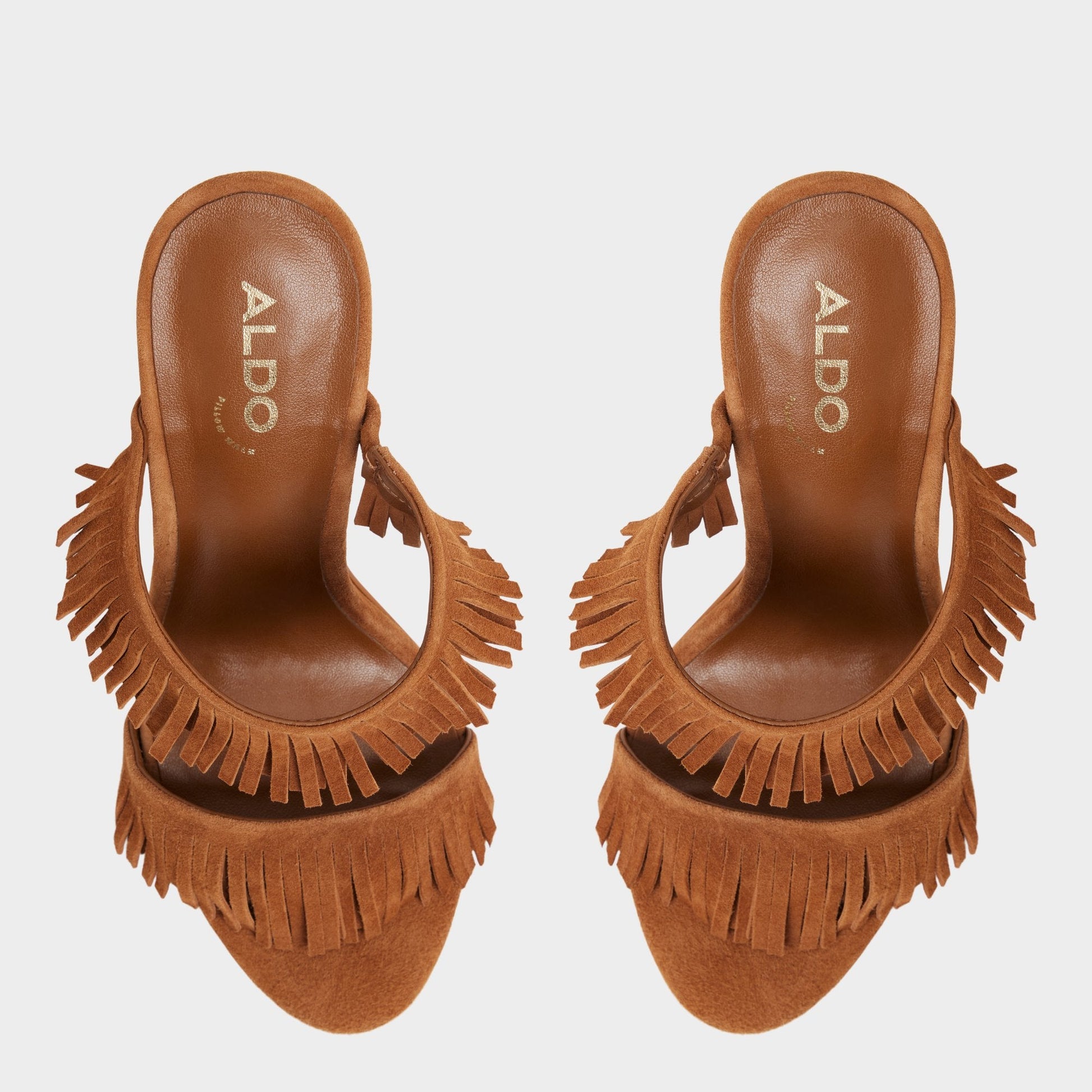 Nahanie in Medium Brown - Heeled mule, Stiletto heel - Medium Brown