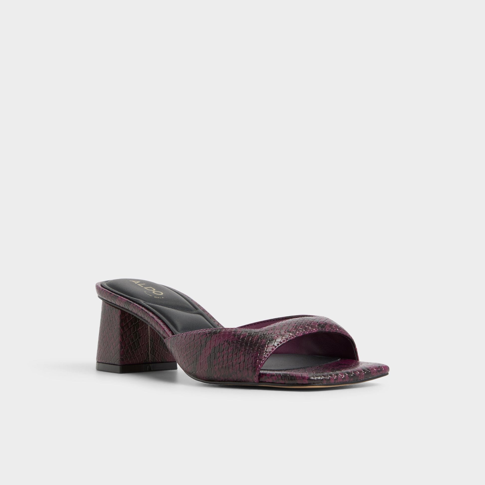Aneky in Bordo - Heeled mule, Block heel - Bordo