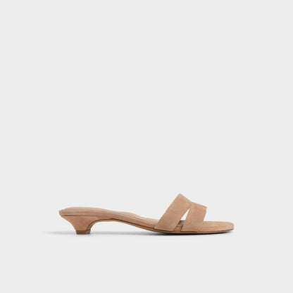 Scarletta Medium Brown Women's Heeled mules - Heeled mule, Kitten heel - Medium Brown